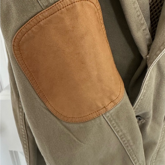 Orvis Men's Size 42 Zambezi Safari Blazer Twill & Leather Field Jacket - Picture 4 of 10